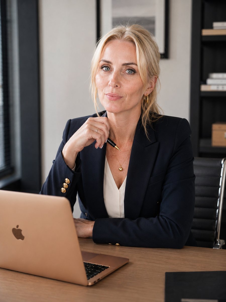 Magdalena Waszkiewicz przy biurku